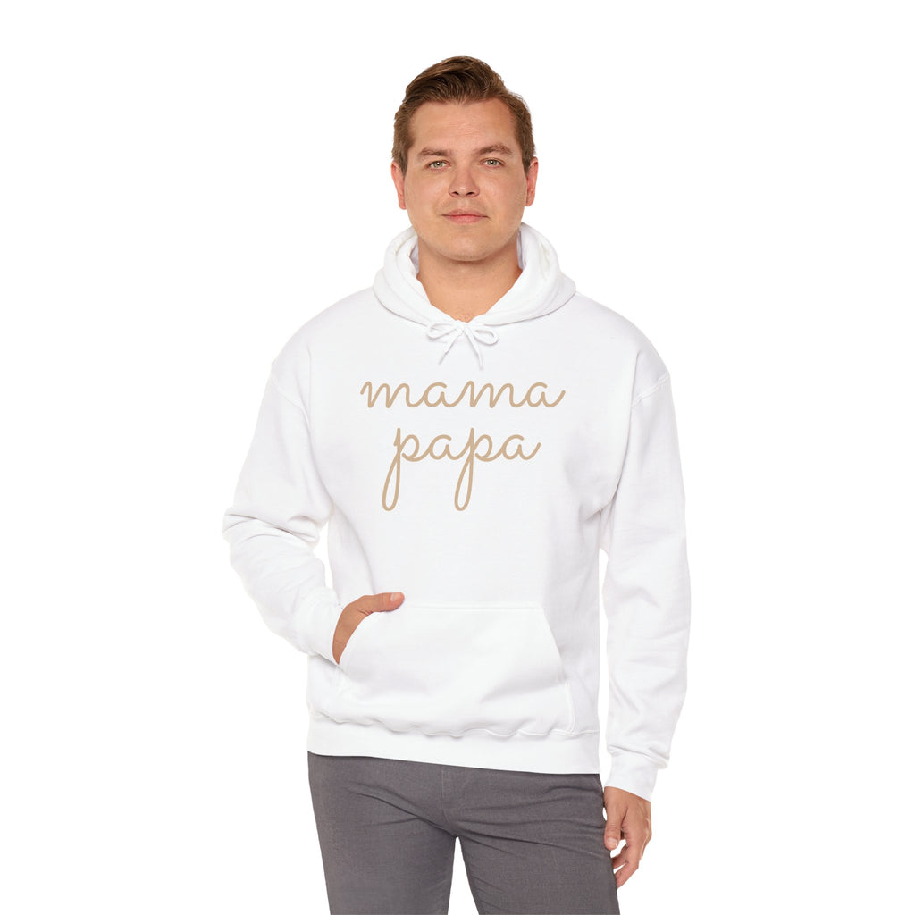 Mama Papa Hoodie — Minimal Script Parent Matching Pullover