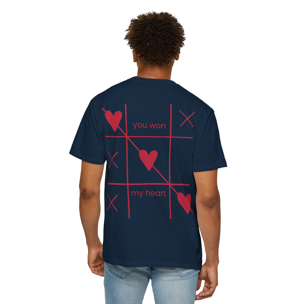Valentine Tic-Tac-Toe Heart T-Shirt — "You Won My Heart" Graphic Tee