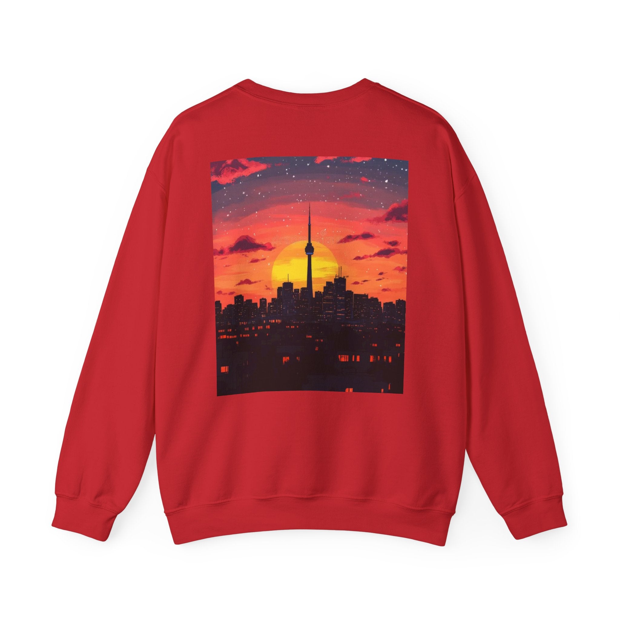 Sunset Skyline Crewneck Sweatshirt — Toronto CN Tower Silhouette Graphic
