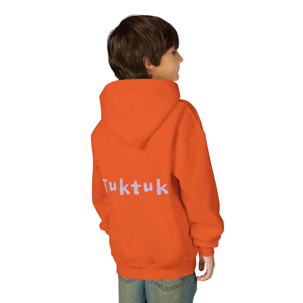 Youth Hoodie — Personalized Lavender Name Hoodie (Front: Myrah Das Gupta, Back: Tuktuk)