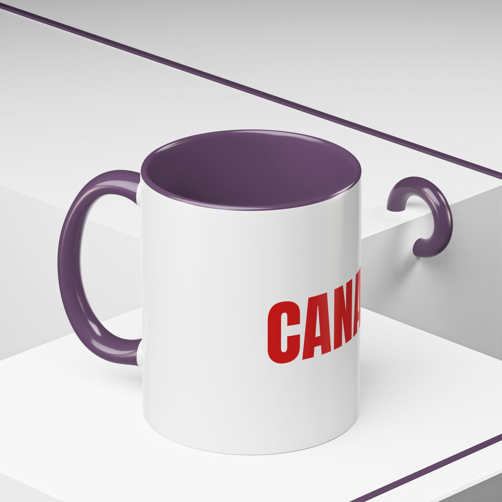 Canada Coffee Mug — Bold Red CANADA Accent Mug (11/15oz)