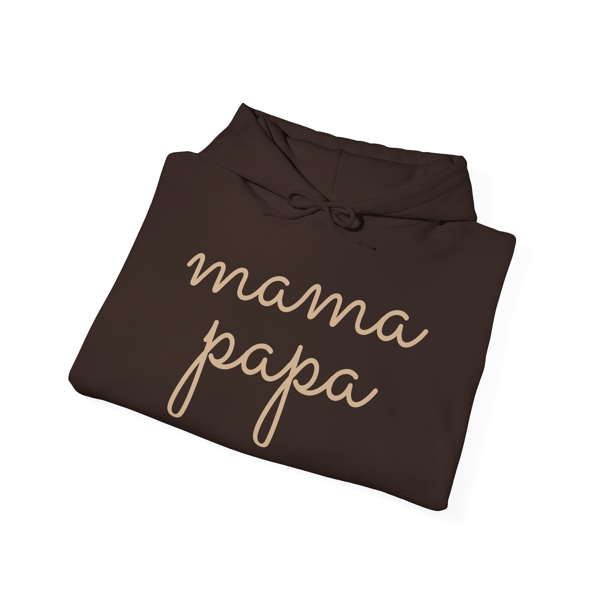 Mama Papa Hoodie — Minimal Script Parent Matching Pullover