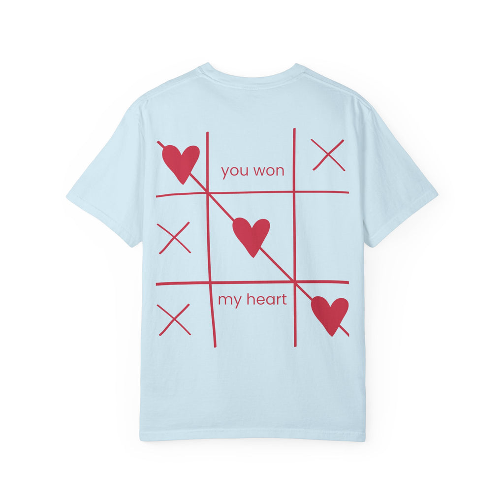Valentine Tic-Tac-Toe Heart T-Shirt — "You Won My Heart" Graphic Tee