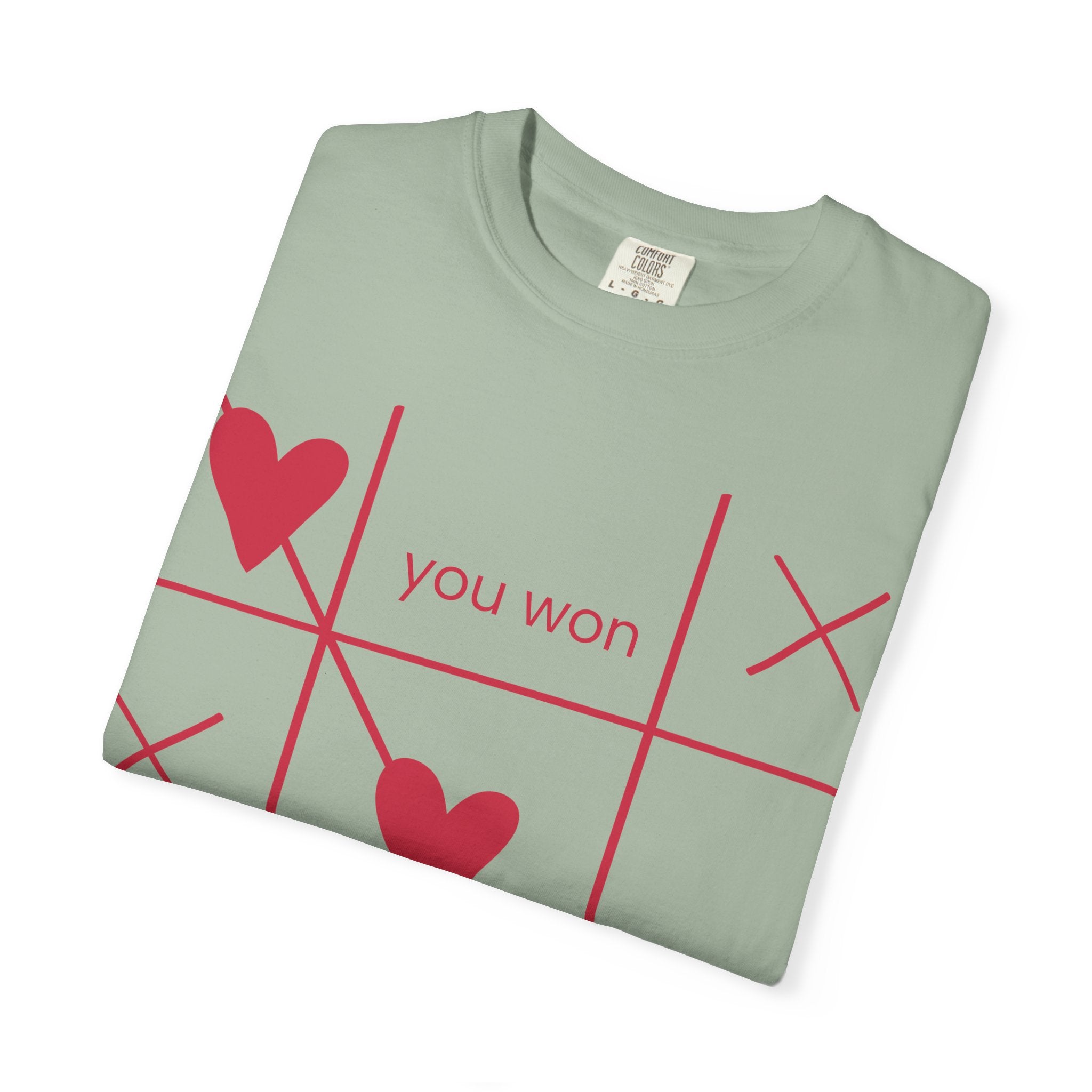 Valentine Tic-Tac-Toe Heart T-Shirt — "You Won My Heart" Graphic Tee