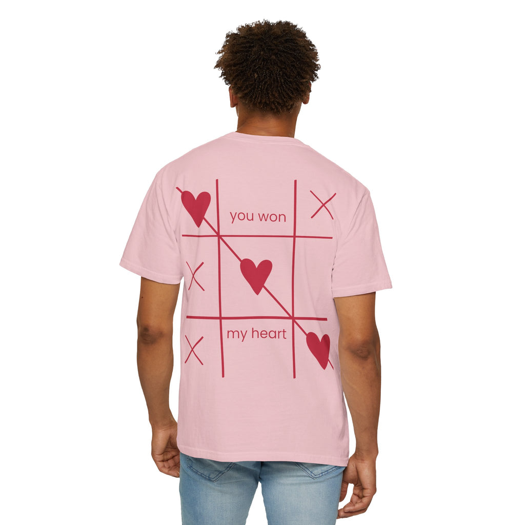 Valentine Tic-Tac-Toe Heart T-Shirt — "You Won My Heart" Graphic Tee