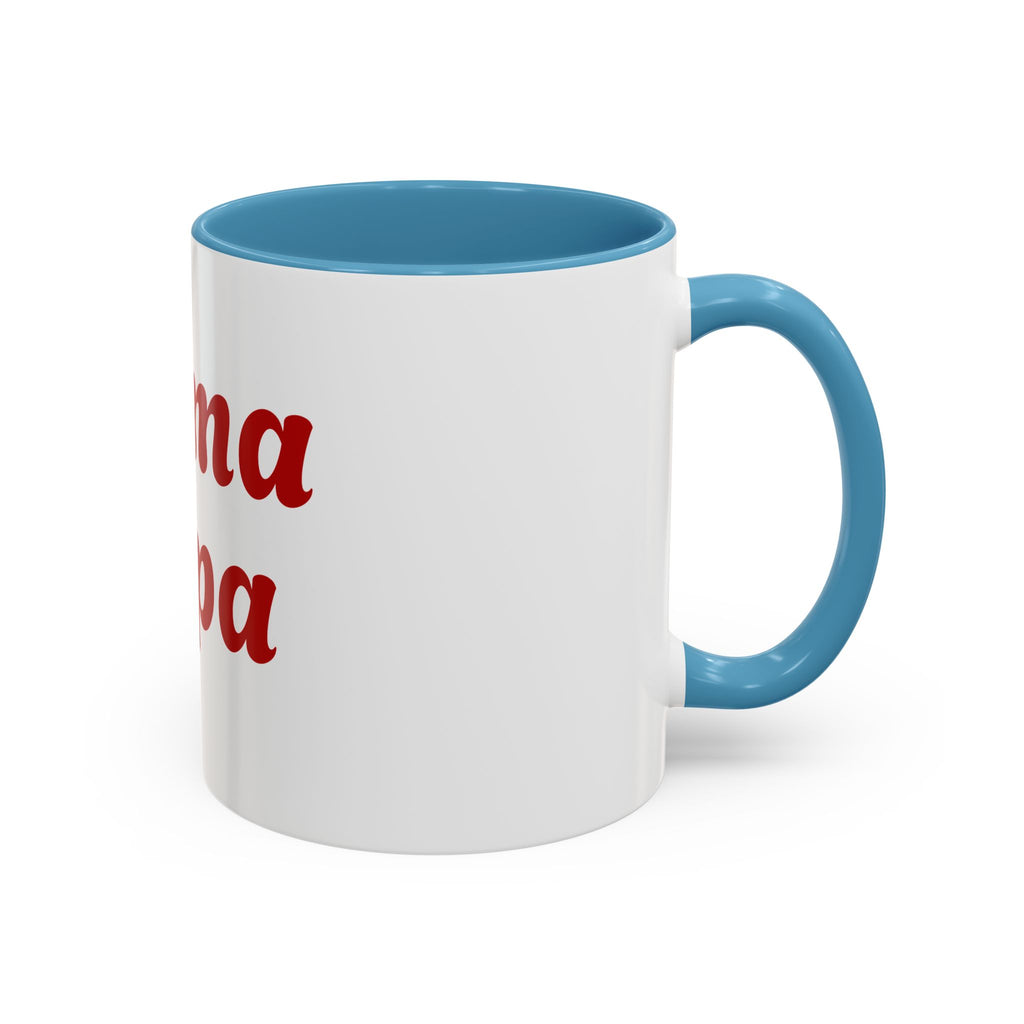 Custom Mama Papa Accent Coffee Mug - Perfect Gift for Parents