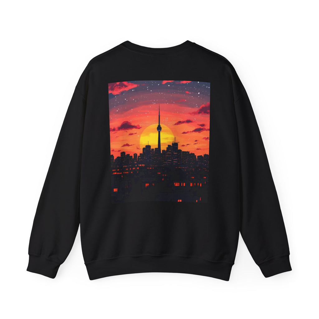Sunset Skyline Crewneck Sweatshirt — Toronto CN Tower Silhouette Graphic