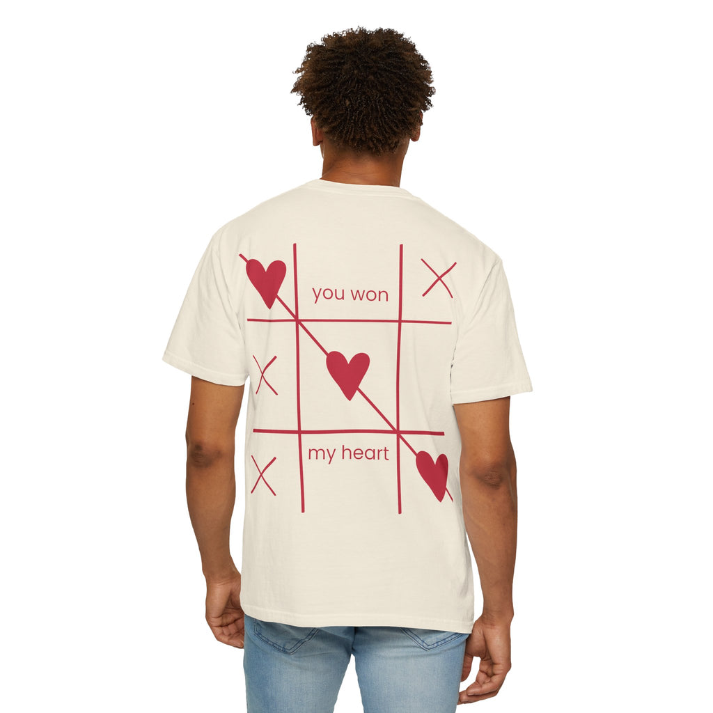 Valentine Tic-Tac-Toe Heart T-Shirt — "You Won My Heart" Graphic Tee