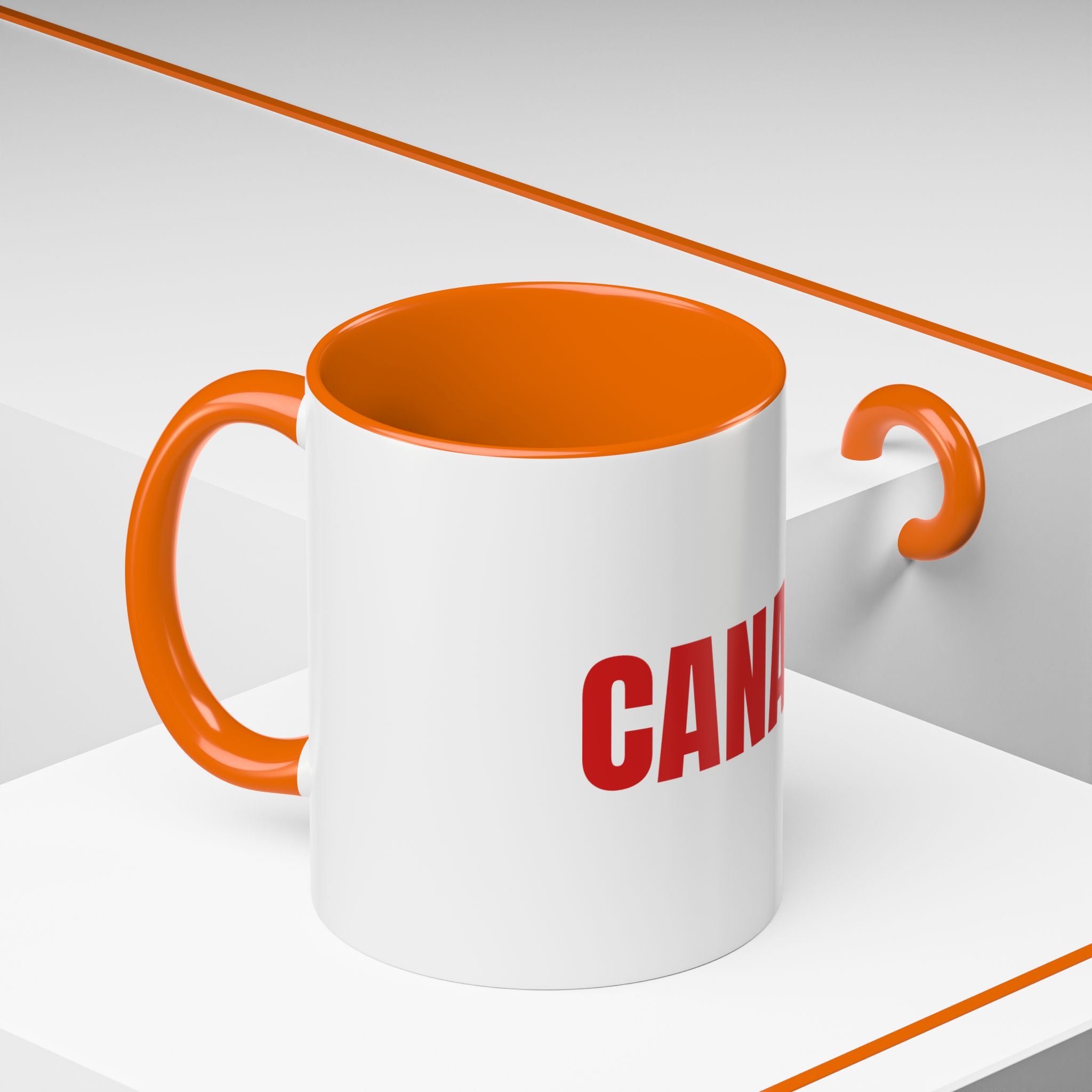 Canada Coffee Mug — Bold Red CANADA Accent Mug (11/15oz)