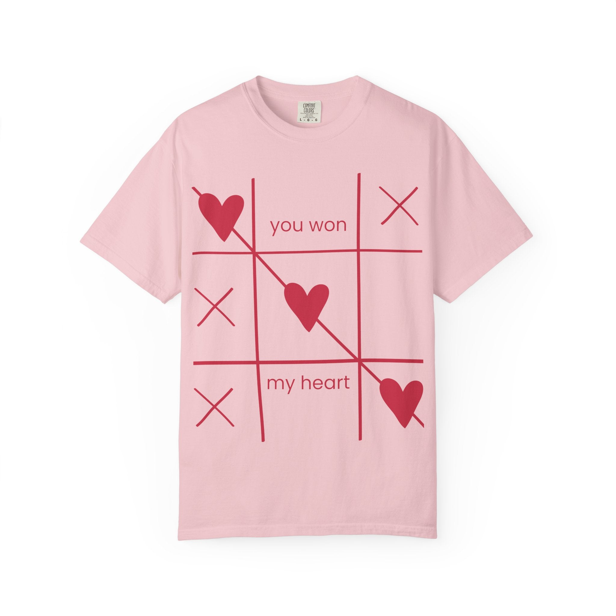 Valentine Tic-Tac-Toe Heart T-Shirt — "You Won My Heart" Graphic Tee