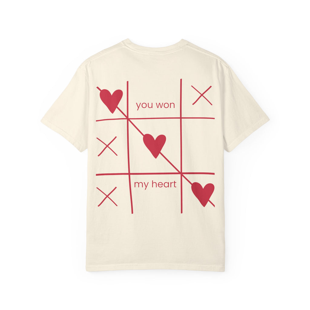 Valentine Tic-Tac-Toe Heart T-Shirt — "You Won My Heart" Graphic Tee