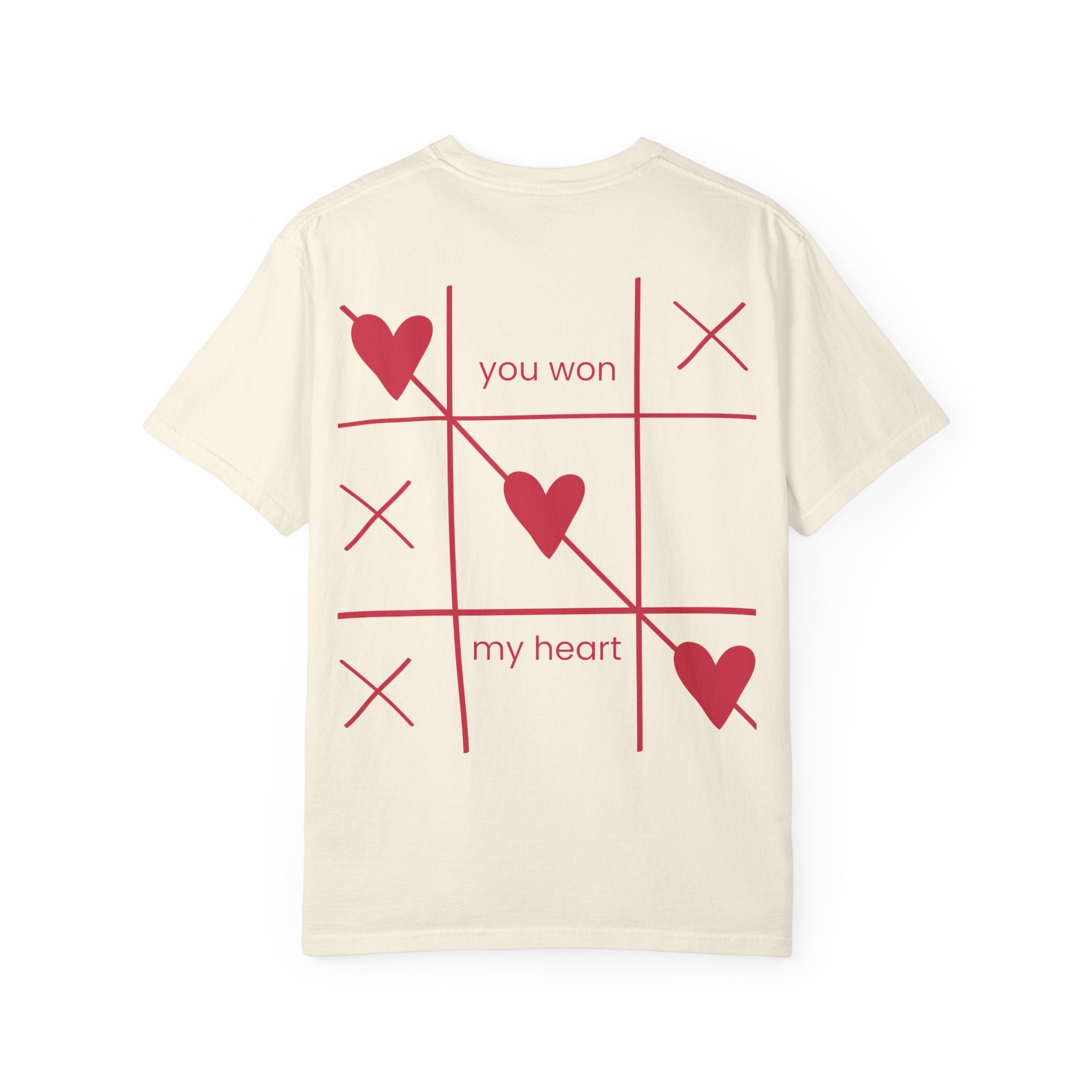 Valentine Tic-Tac-Toe Heart T-Shirt — "You Won My Heart" Graphic Tee
