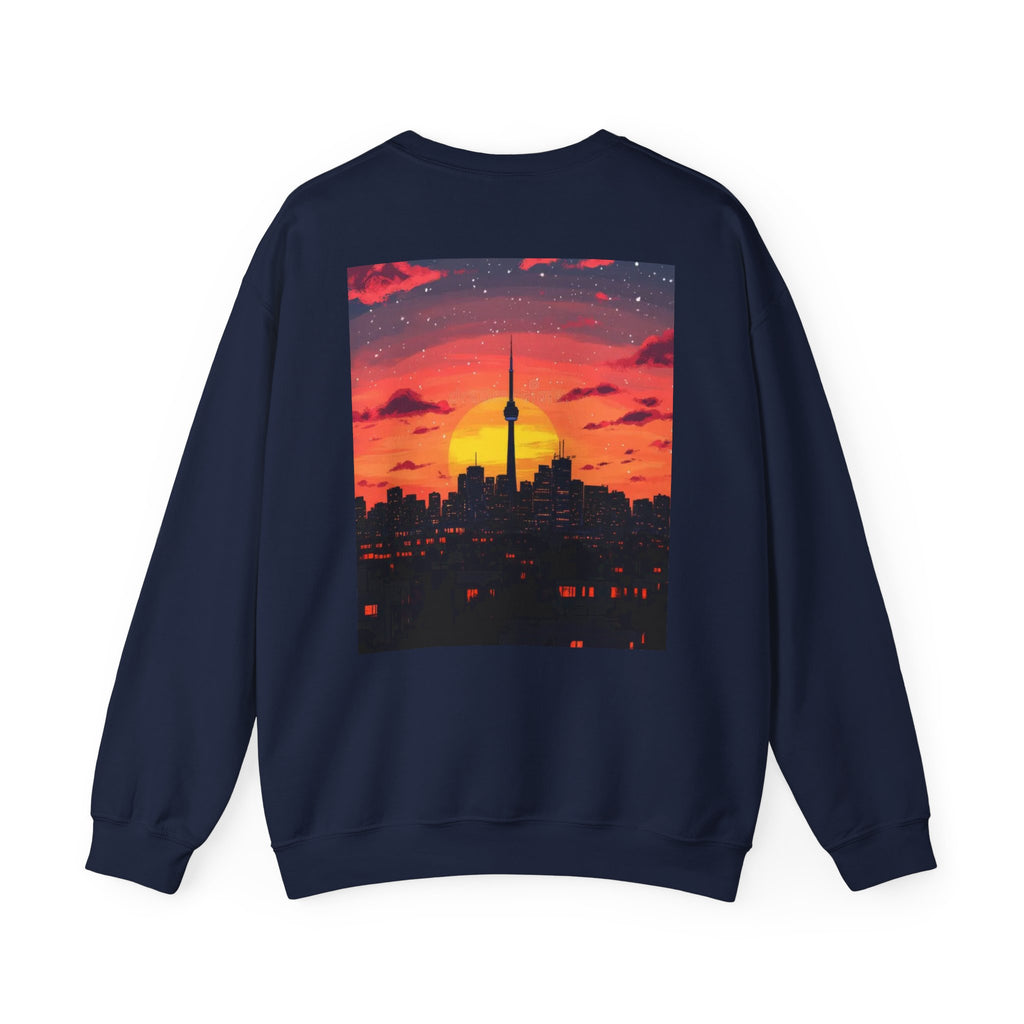 Sunset Skyline Crewneck Sweatshirt — Toronto CN Tower Silhouette Graphic